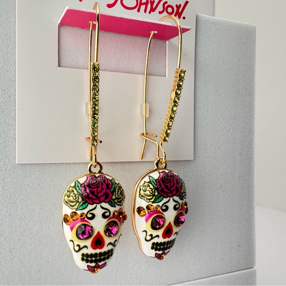 Betsey Johnson - Sugar Skull Drop Earrings NWT - Picture 4 of 7